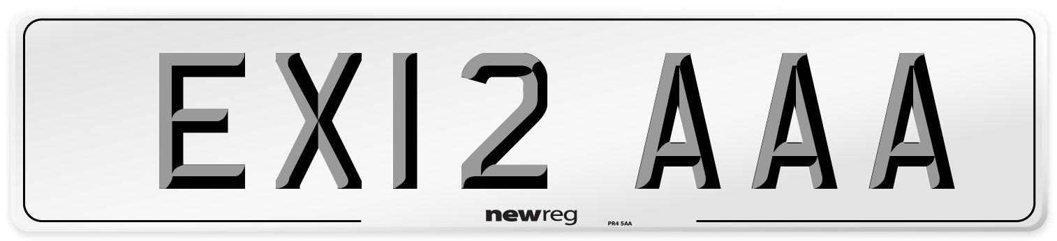 EX12 AAA Number Plate from New Reg